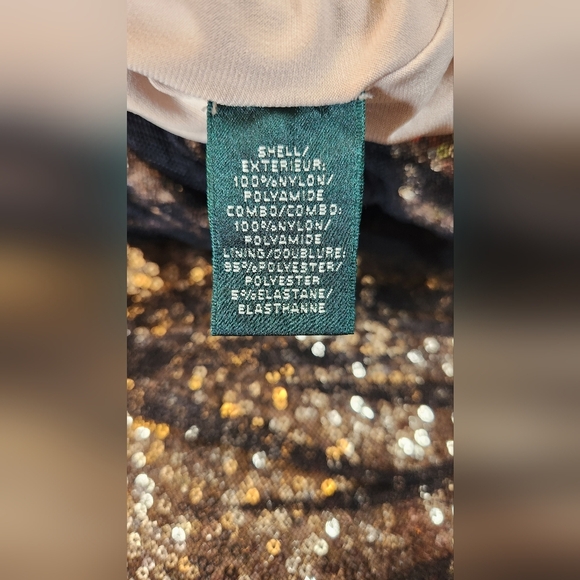 NWT Ralph Lauren Evening Gold Black Sequin Dress - Size 4 - Picture 8 of 13